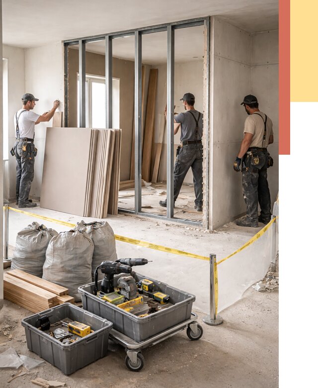 Перенос гипсокартонной перегородки в Видном под ключ от 4658 руб. | Демонтаж и монтаж – ОТДЕЛОЧНИК-Вдн