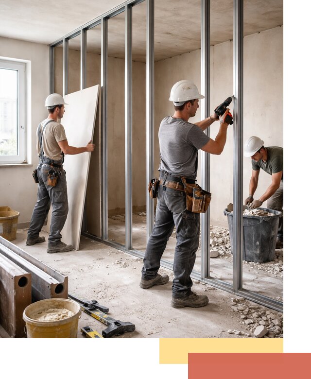 Перенос гипсокартонной перегородки в Видном профессионально и быстро