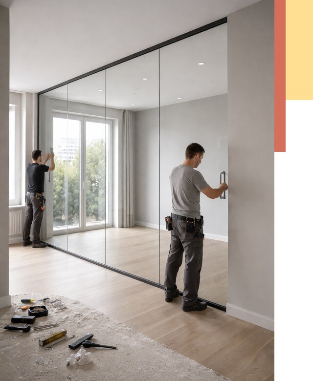 Изготовление стеклянных перегородок в Видном от 12782 руб. под ключ | ОТДЕЛОЧНИК-Вдн