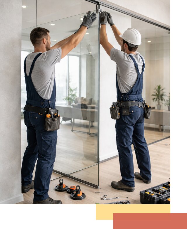 Безрамные стеклянные перегородки под ключ в Видном