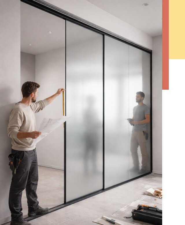 Матовые стеклянные перегородки в Видном от 8798 руб. — монтаж и установка | ОТДЕЛОЧНИК-Вдн