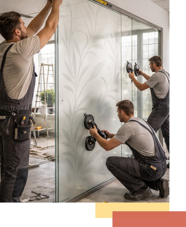 Стеклянные перегородки с рисунком на заказ в Видном