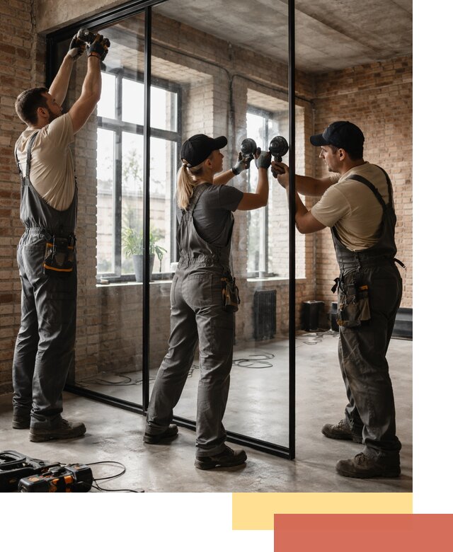 Стеклянные перегородки лофт — изготовление и монтаж в Видном