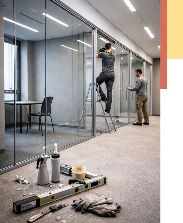 Стеклянные офисные перегородки в Видном от 8798 руб. — монтаж и установка | ОТДЕЛОЧНИК-Вдн