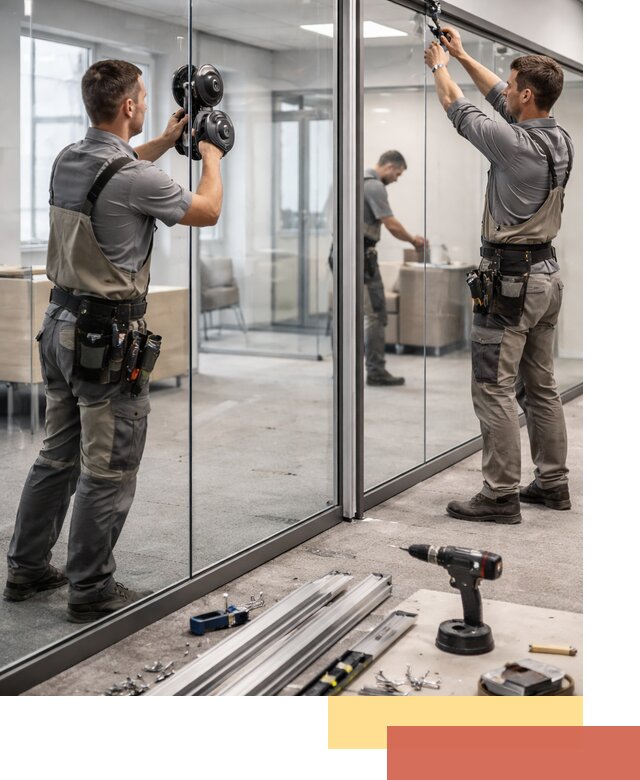 Стеклянные офисные перегородки под ключ в Видном