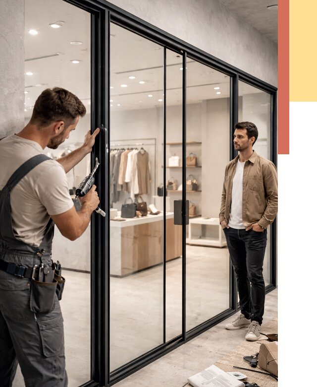 Стеклянные перегородки для магазинов в Видном от 8487 руб. под ключ | ОТДЕЛОЧНИК-Вдн