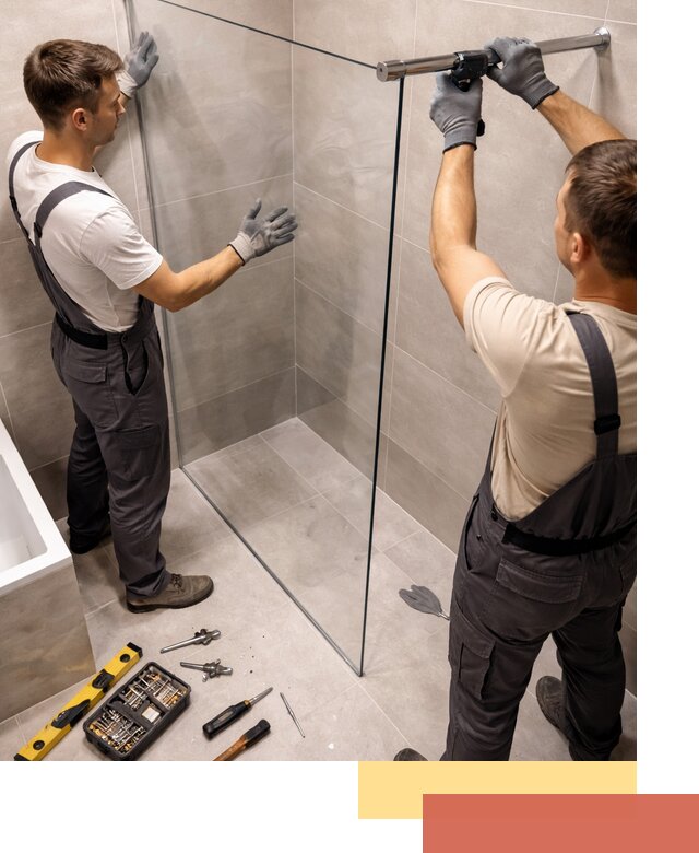 Стеклянные перегородки для душа в Видном — изготовление и монтаж