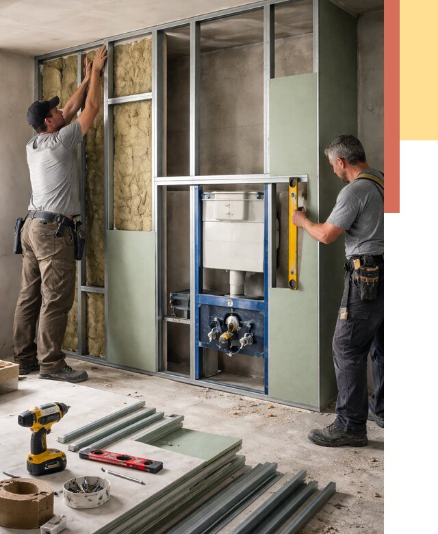 Установка сантехнических перегородок в Видном от 8798 руб. | ОТДЕЛОЧНИК-Вдн