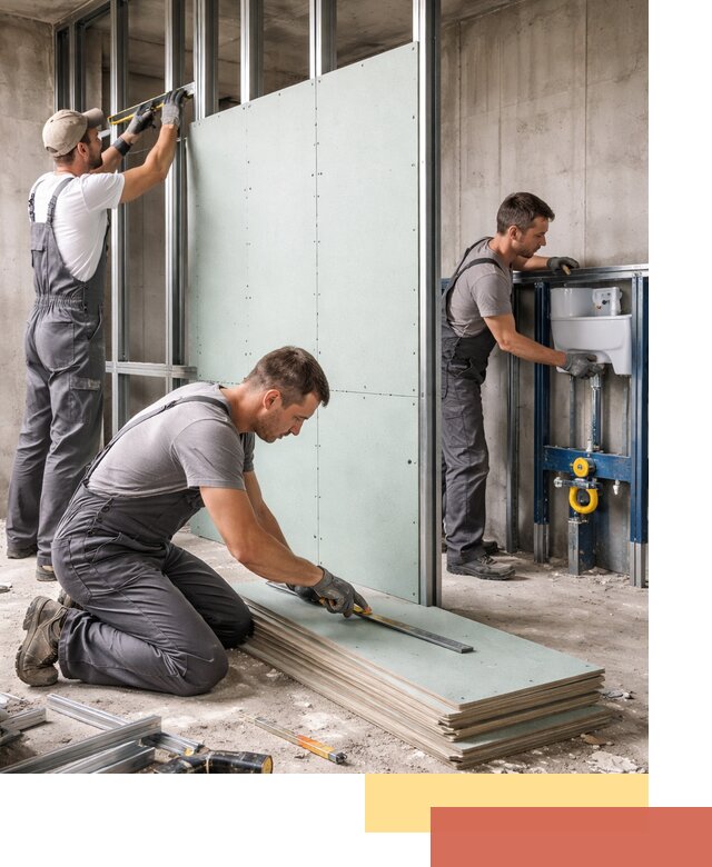 Монтаж и ремонт сантехнических перегородок в Видном