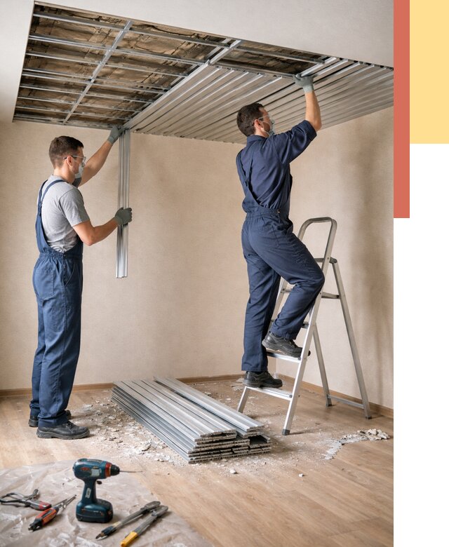 Демонтаж реечного потолка в Видном от 4658 руб. быстро и недорого | ОТДЕЛОЧНИК-Вдн