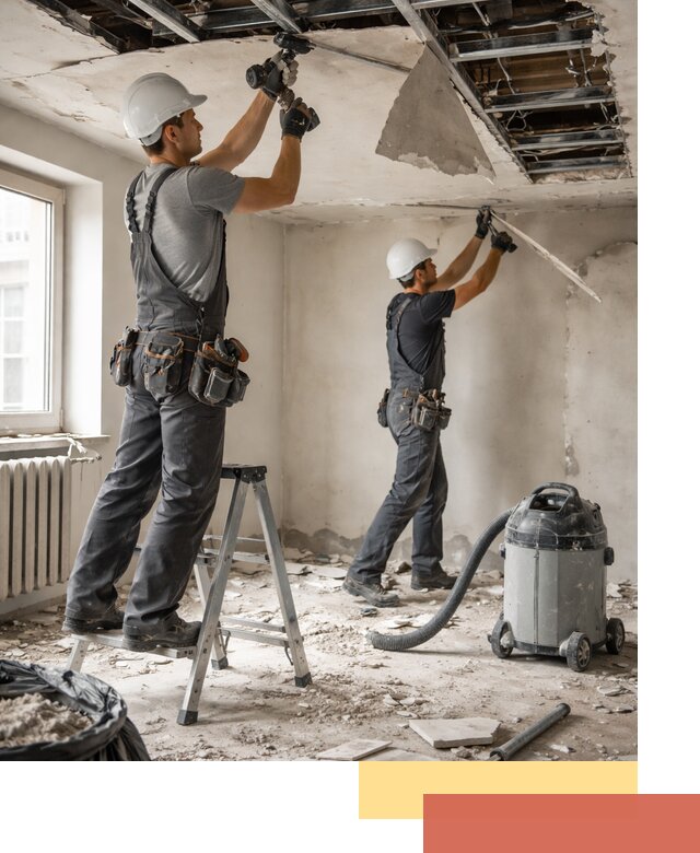 Демонтаж гипсокартонного потолка в Видном быстро и аккуратно