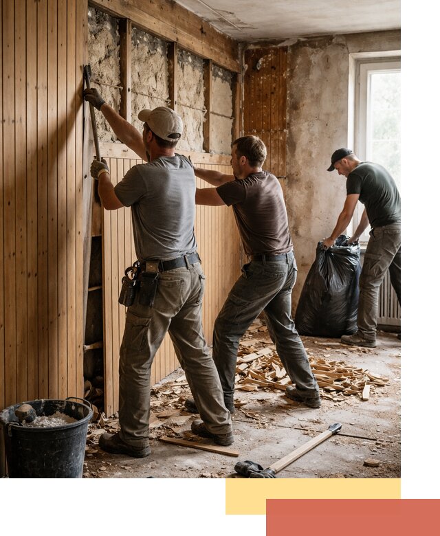 Демонтаж вагонки и вывоз материалов в Видном