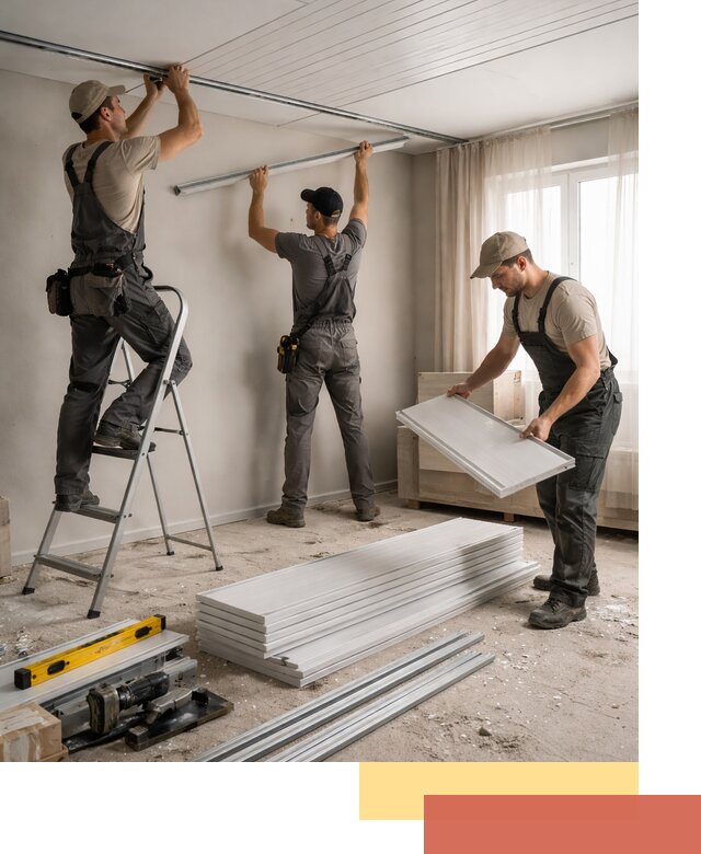 Монтаж потолка из ПВХ панелей в Видном оперативно и качественно