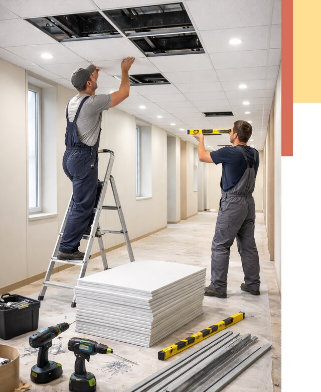 Ремонт потолка Армстронг в Видном от 4658 руб. — быстро и недорого | ОТДЕЛОЧНИК-Вдн