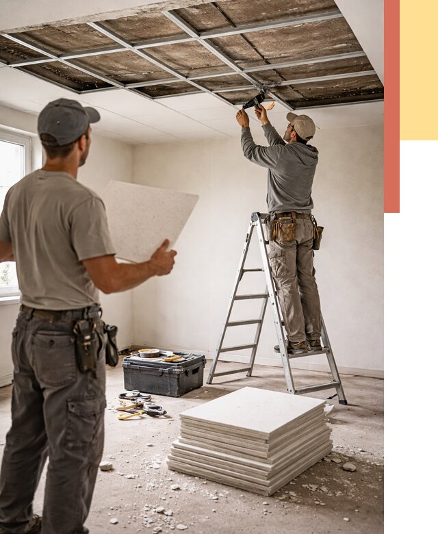 Замена плит подвесного потолка в Видном от 1811 руб. быстро и недорого | ОТДЕЛОЧНИК-Вдн