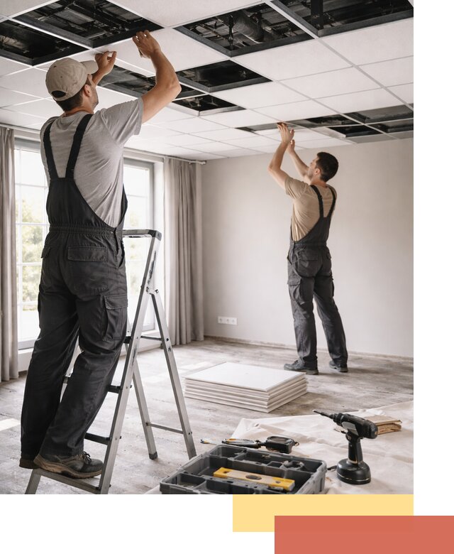 Замена плит подвесного потолка в Видном быстро и качественно