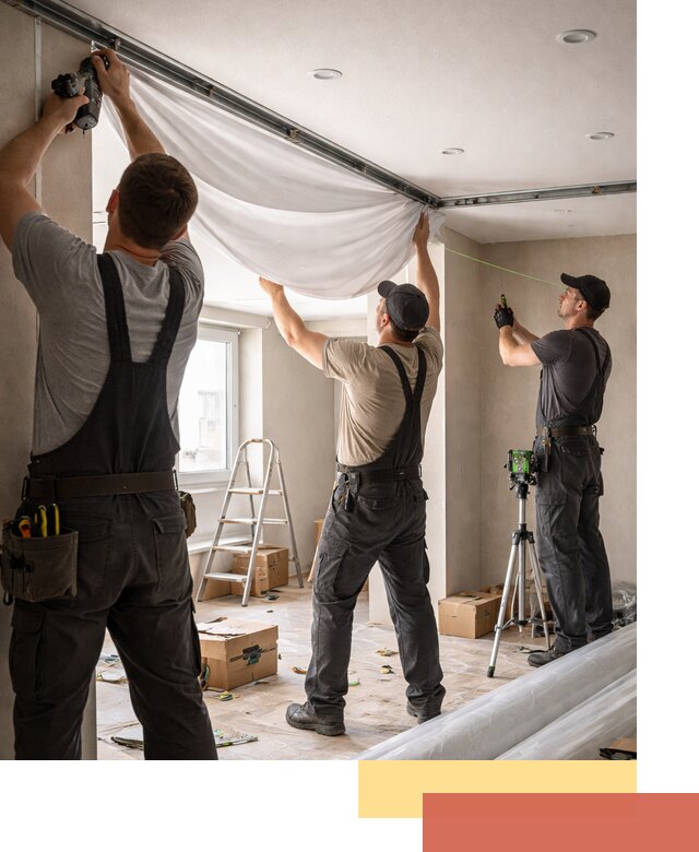 Монтаж парящего натяжного потолка под ключ в Видном