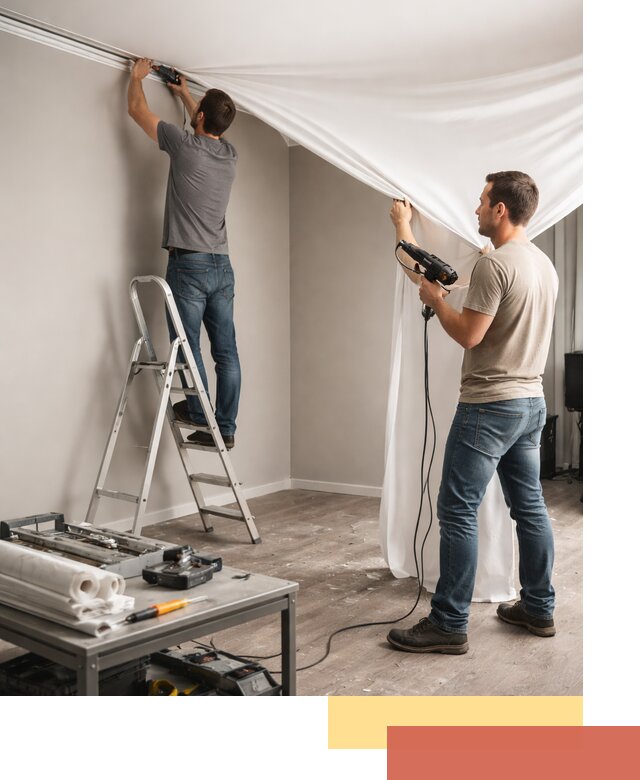 Монтаж натяжного потолка в студии в Видном