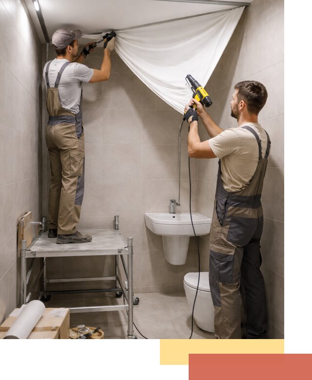 Монтаж натяжного потолка в санузле в Видном