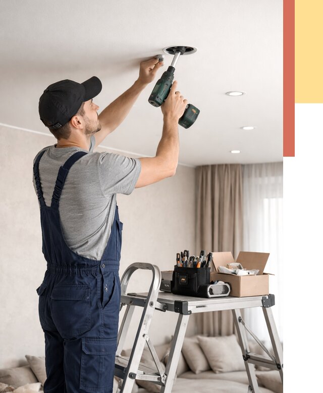 Установка и монтаж точечных светильников в натяжной потолок в Видном от 1863 руб. | ОТДЕЛОЧНИК-Вдн