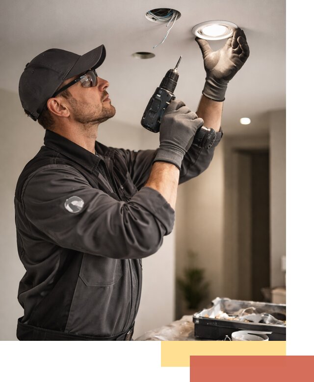 Установка точечных светильников в натяжной потолок в Видном