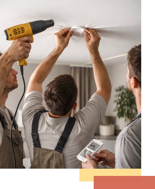 Ремонт прокола полотна натяжного потолка в Видном