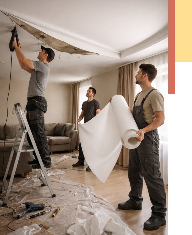 Замена полотна натяжного потолка в Видном от 9833 руб. быстро и недорого | ОТДЕЛОЧНИК-Вдн