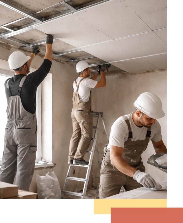 Одноуровневый потолок из гипсокартона в Видном — монтаж и отделка