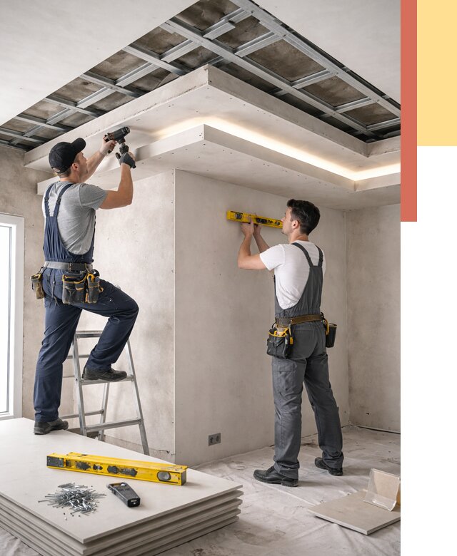 Двухуровневый потолок из гипсокартона в Видном от 1501 руб. под ключ | ОТДЕЛОЧНИК-Вдн