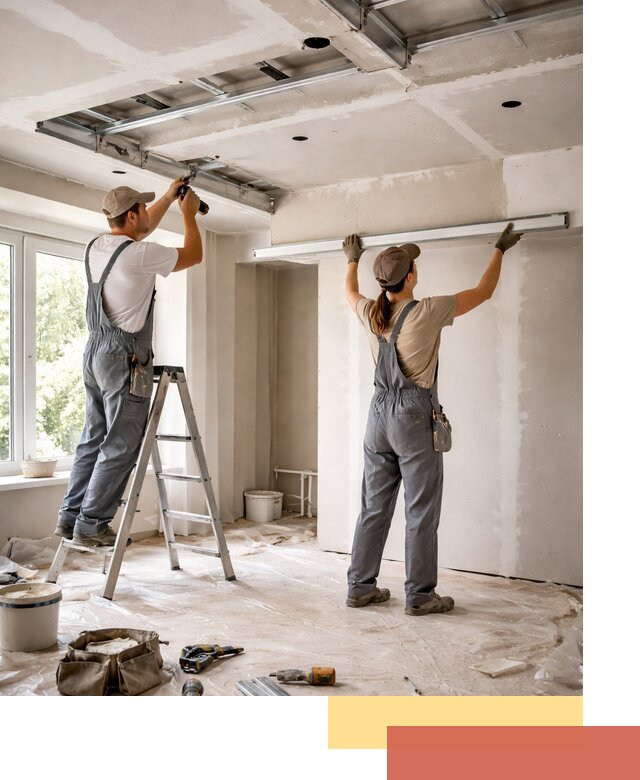 Монтаж многоуровневого потолка из гипсокартона в Видном