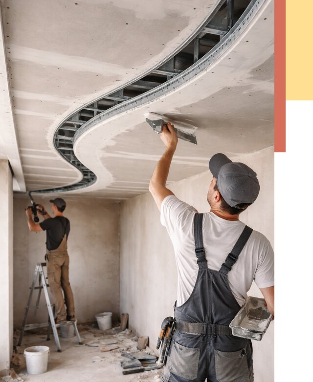 Криволинейный потолок из гипсокартона в Видном от 2174 руб./м2 | ОТДЕЛОЧНИК-Вдн