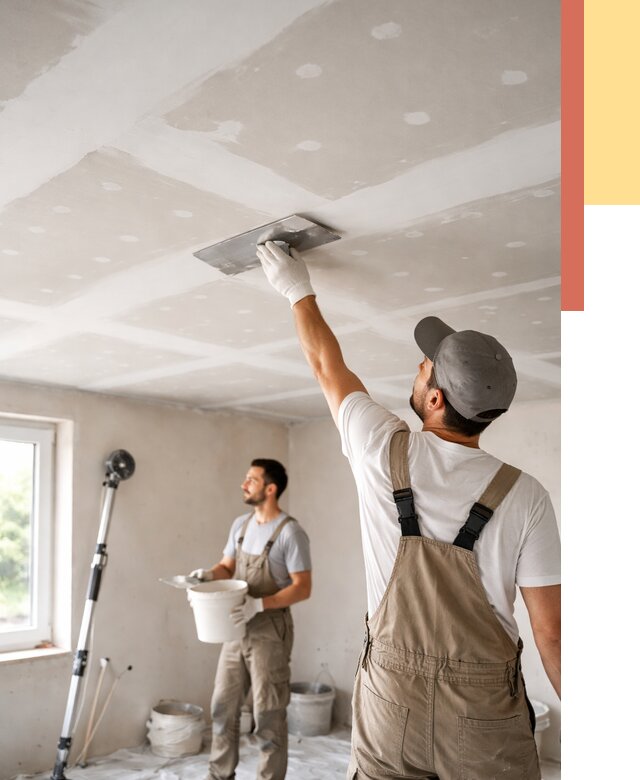 Шпаклевка потолка из гипсокартона в Видном от 3312 руб./м2 — услуги под ключ | ОТДЕЛОЧНИК-Вдн