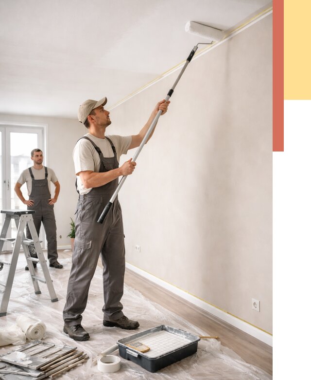 Покраска потолка из гипсокартона в Видном от 4658 руб./м2 — услуги под ключ | ОТДЕЛОЧНИК-Вдн