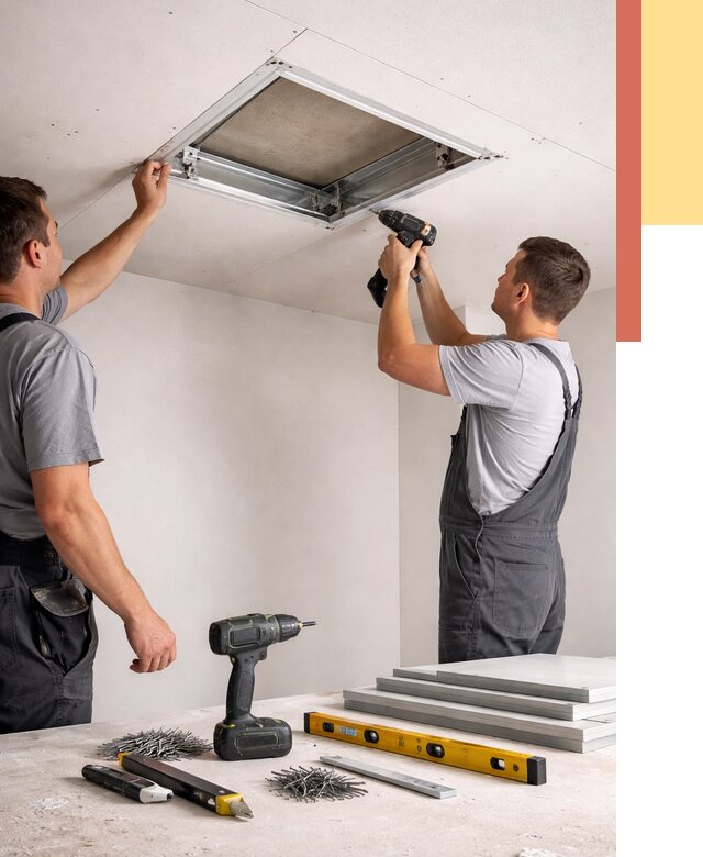 Установка люка в потолок ГКЛ в Видном от 2588 руб. под ключ | ОТДЕЛОЧНИК-Вдн