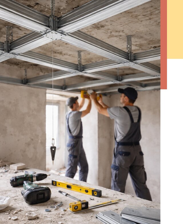 Монтаж каркаса потолка из профиля в Видном от 4658 руб. — услуги ОТДЕЛОЧНИК-Вдн