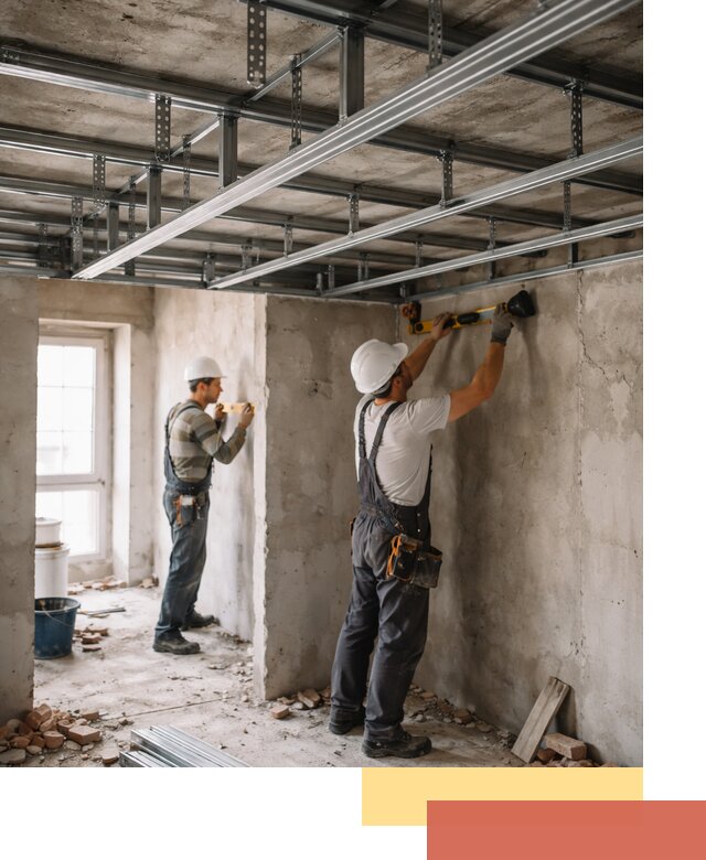 Монтаж каркаса потолка из профильного профиля в Видном