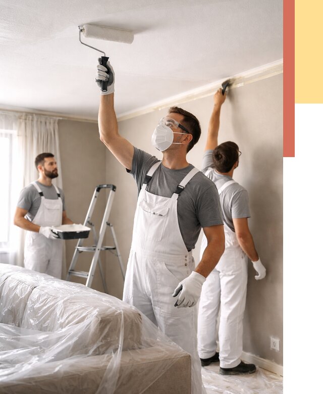 Покраска потолка водоэмельсионной краской в Видном от 2277 руб/м² — услуги под ключ | ОТДЕЛОЧНИК-Вдн