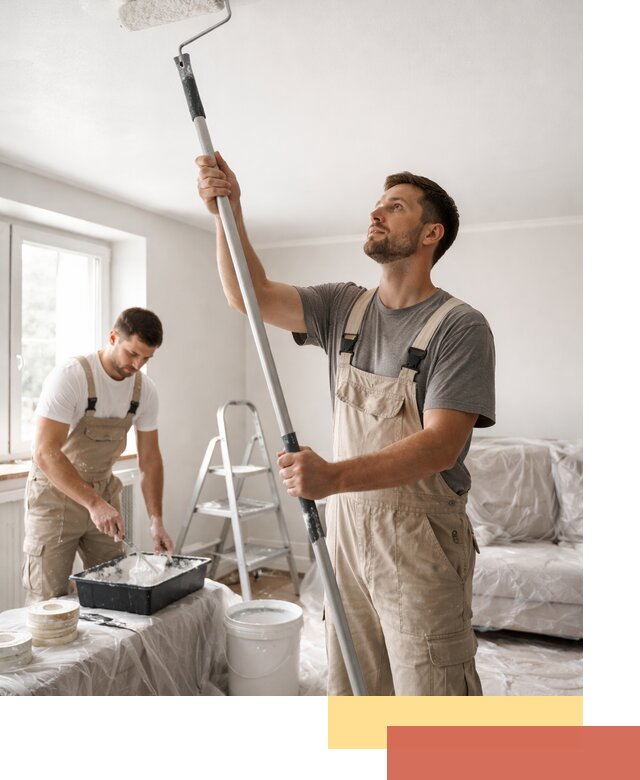 Покраска потолка водоэмульсионной краской в Видном