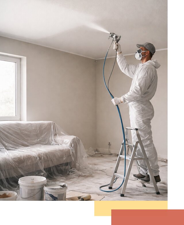 Покраска потолка краскопультом в Видном быстро и качественно