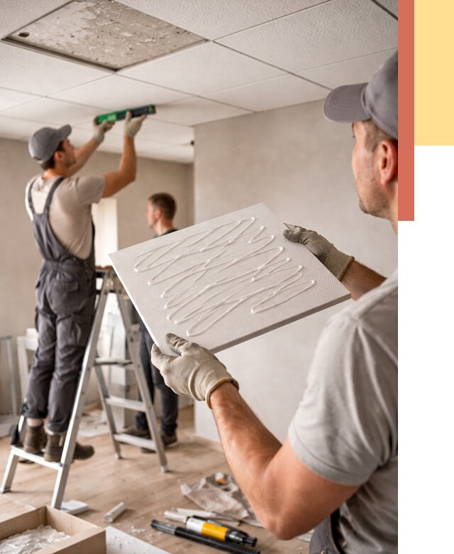 Монтаж потолочной плитки в Видном от 4658 руб. — быстро и недорого | ОТДЕЛОЧНИК-Вдн