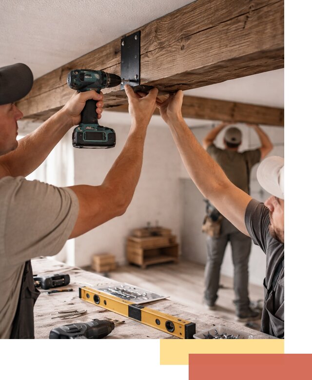 Монтаж декоративных потолочных балок в Видном