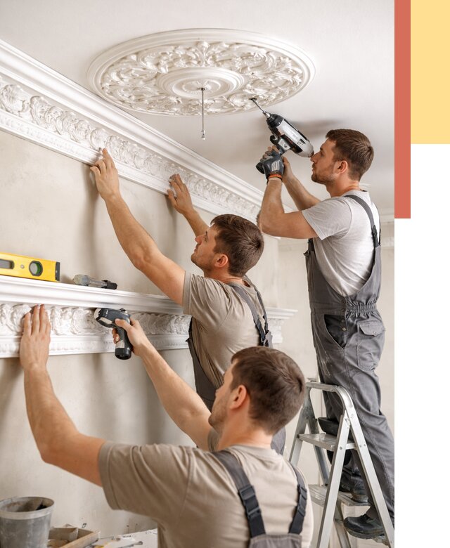 Монтаж лепнины на потолок в Видном от 3312 руб. быстро и недорого | ОТДЕЛОЧНИК-Вдн