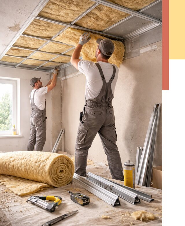 Утепление потолка в Видном от 7452 руб/м2 — недорого, быстро, под ключ | ОТДЕЛОЧНИК-Вдн