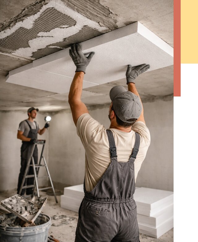 Утепление потолка пенопластом в Видном от 4658 руб/м2 — недорого и быстро | ОТДЕЛОЧНИК-Вдн